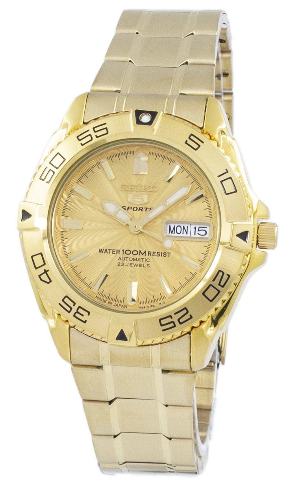 Gold Tone Stainless Steel Automatic Dive Watch J775