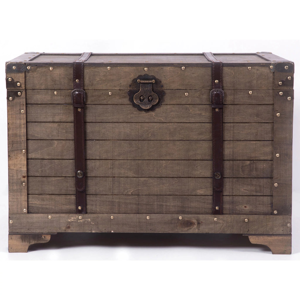 Large Natural Wood Storage Trunk and Coffee Table Y944
