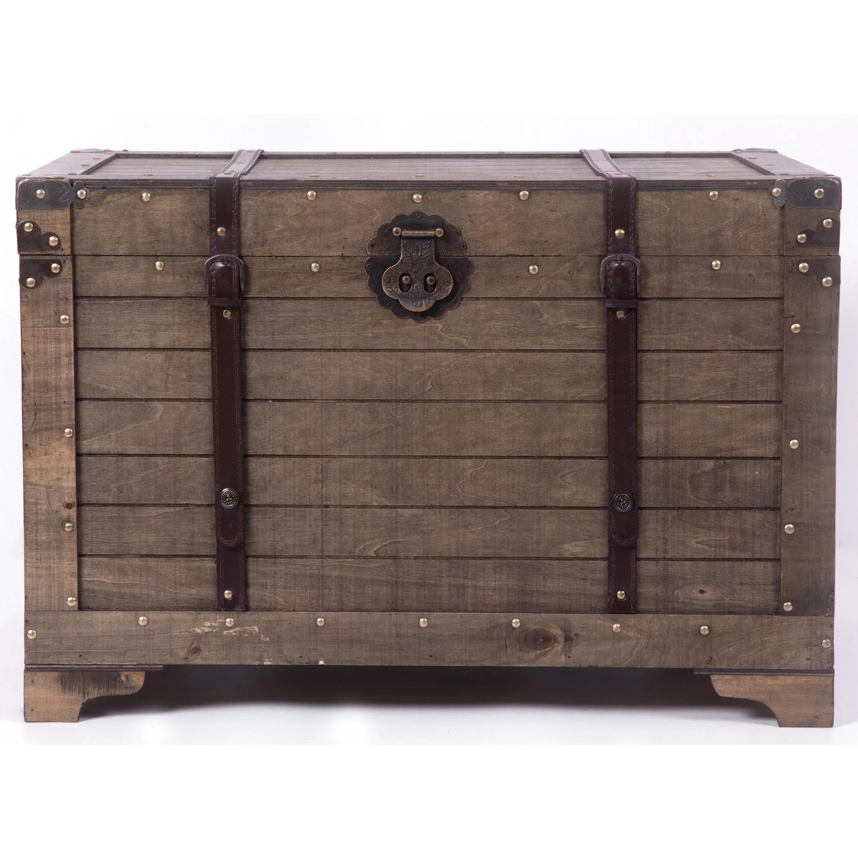 Large Natural Wood Storage Trunk and Coffee Table Y944