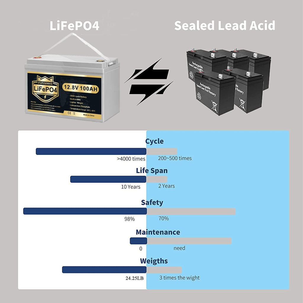 12V 100Ah Bluetooth LiFePO4 Battery with 100A BMS N825771