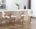 Cream Velvet Swivel Bar Stools Set of 4 L869