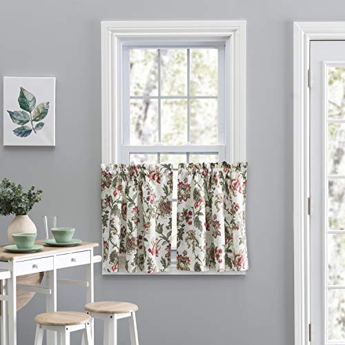 Brick Floral Tailored Tier Curtain, 56" x 24" U408042