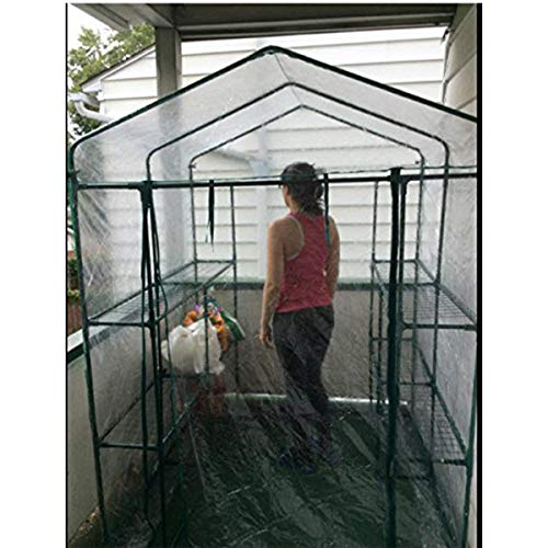4 Tier Mini Greenhouse with Locking Wheels and PVC Cover O9443