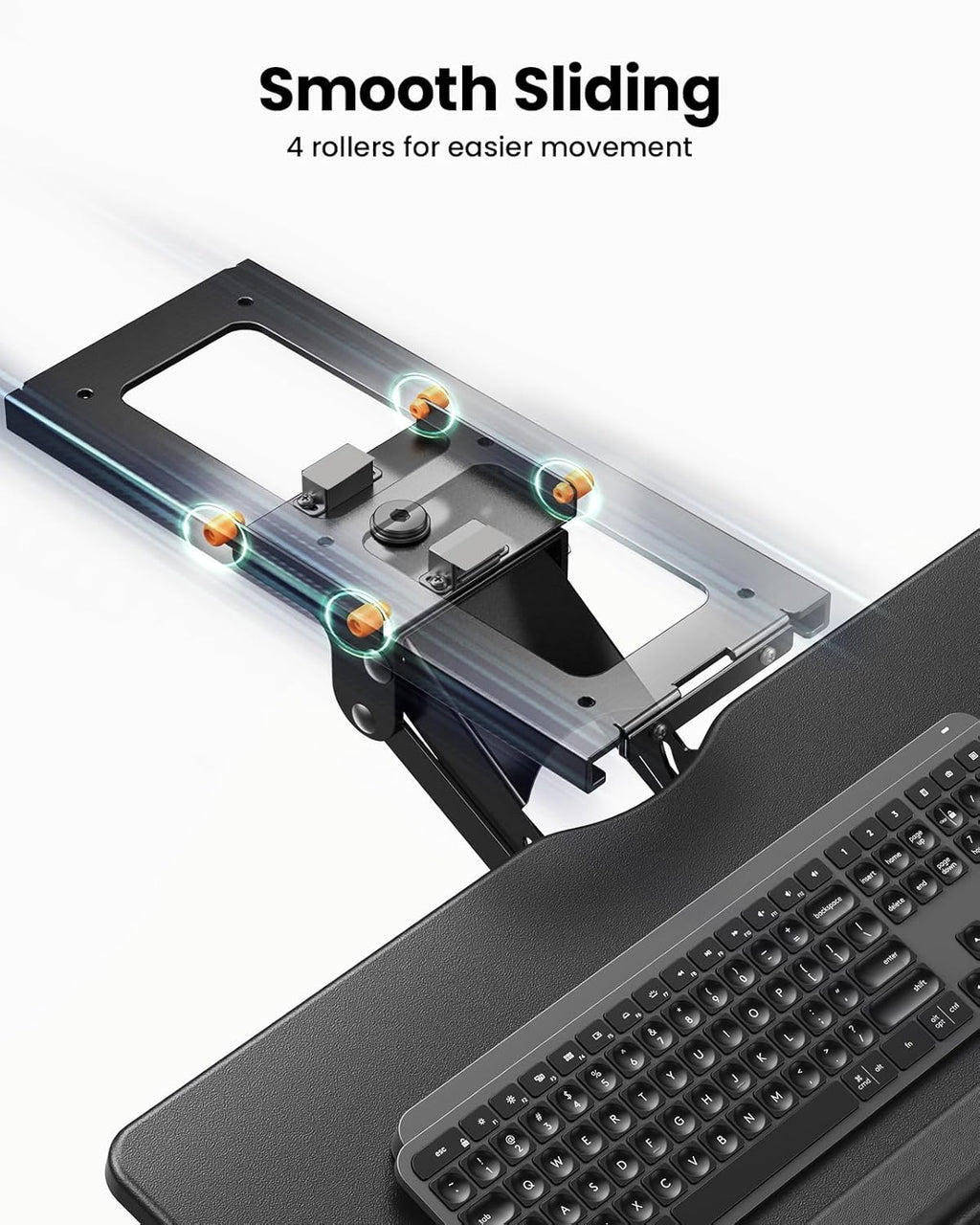 Black Sliding Keyboard & Mouse Tray, 24.99” W x 9.84” D G68778