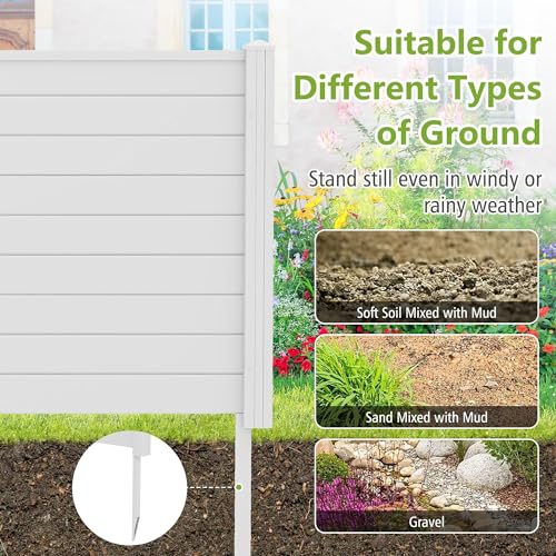 48" W X 48" H Vinyl Privacy Screen Fence 2 Panels C528866