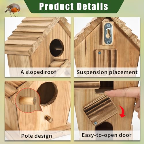 Wooden Outdoor 2 Hole Bird House S884