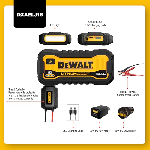 1600 Peak Amp Jump Starter Battery Booster with USB Power Station V17696