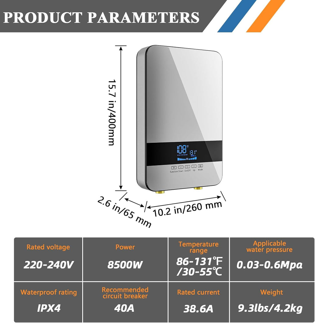 8.5KW 240V Point of Use Electric Tankless Water Heater Z4407