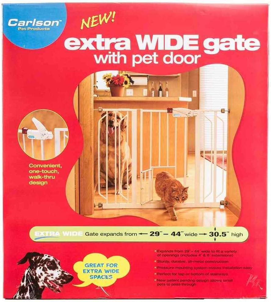 Extra Wide Walk Thru Gate Extension with Pet Door G4581