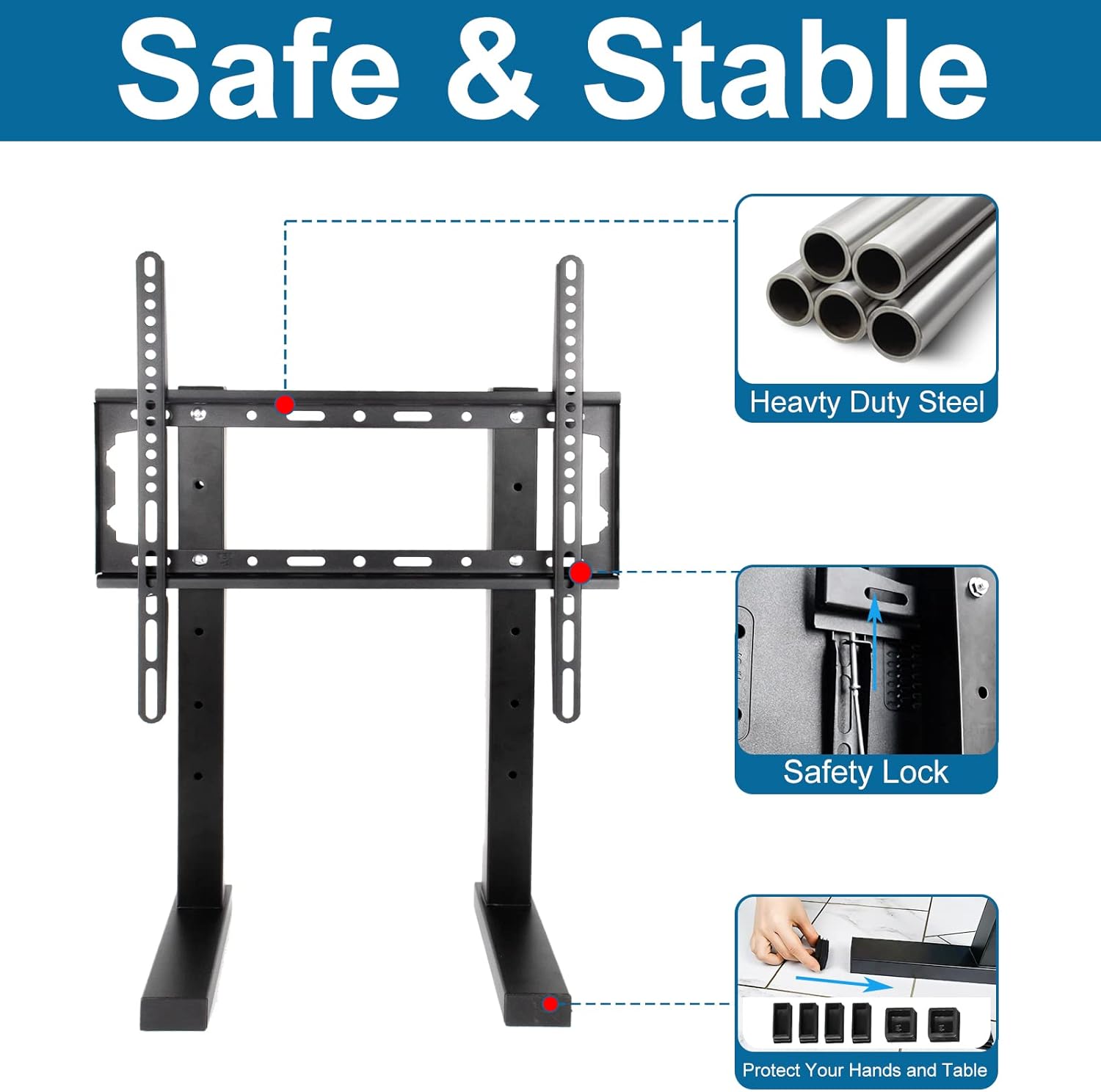 TV Stand Base Replacement with Mount Screen Top Shelf T244