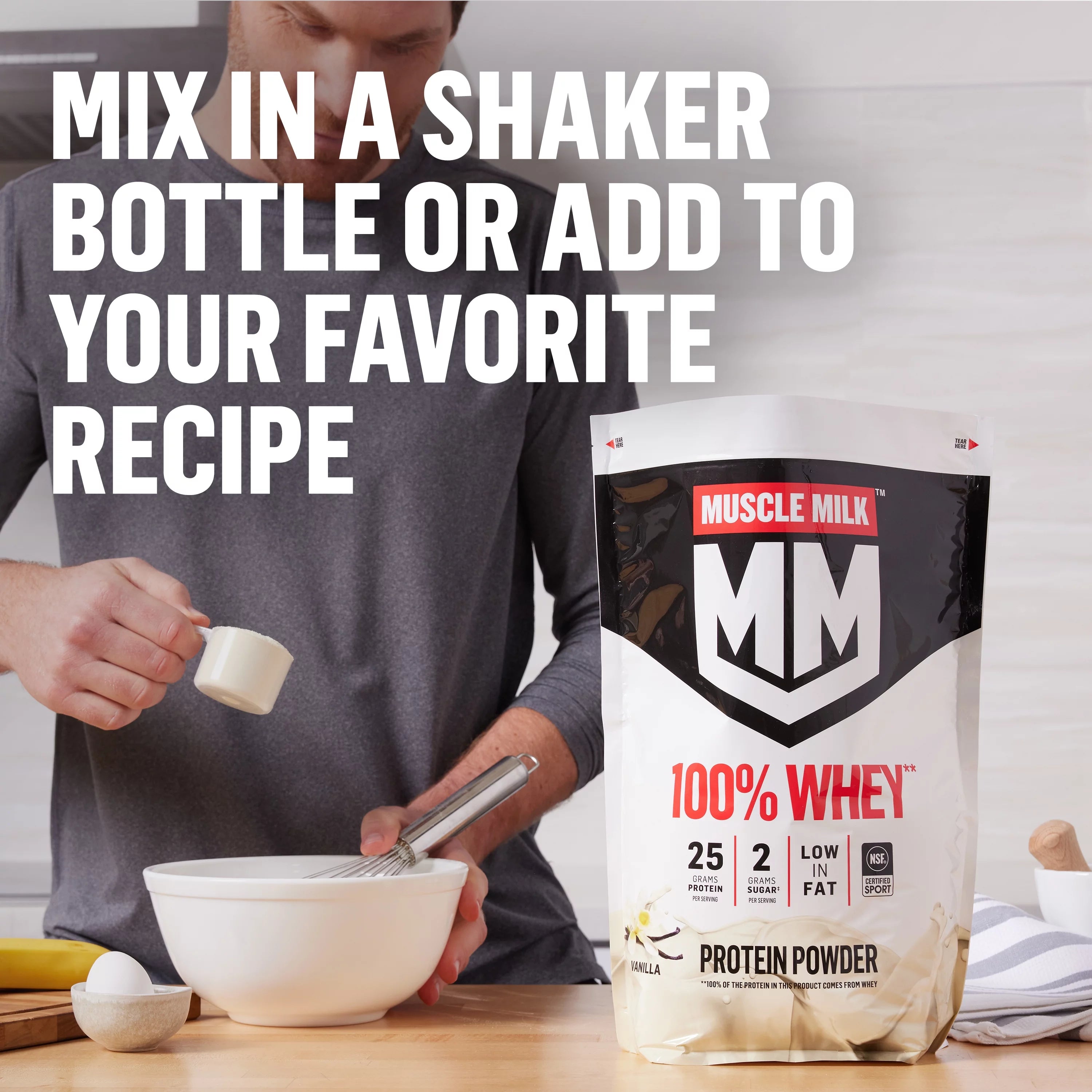 Vanilla Whey Protein Powder, 5 Pound, 66 Servings W120