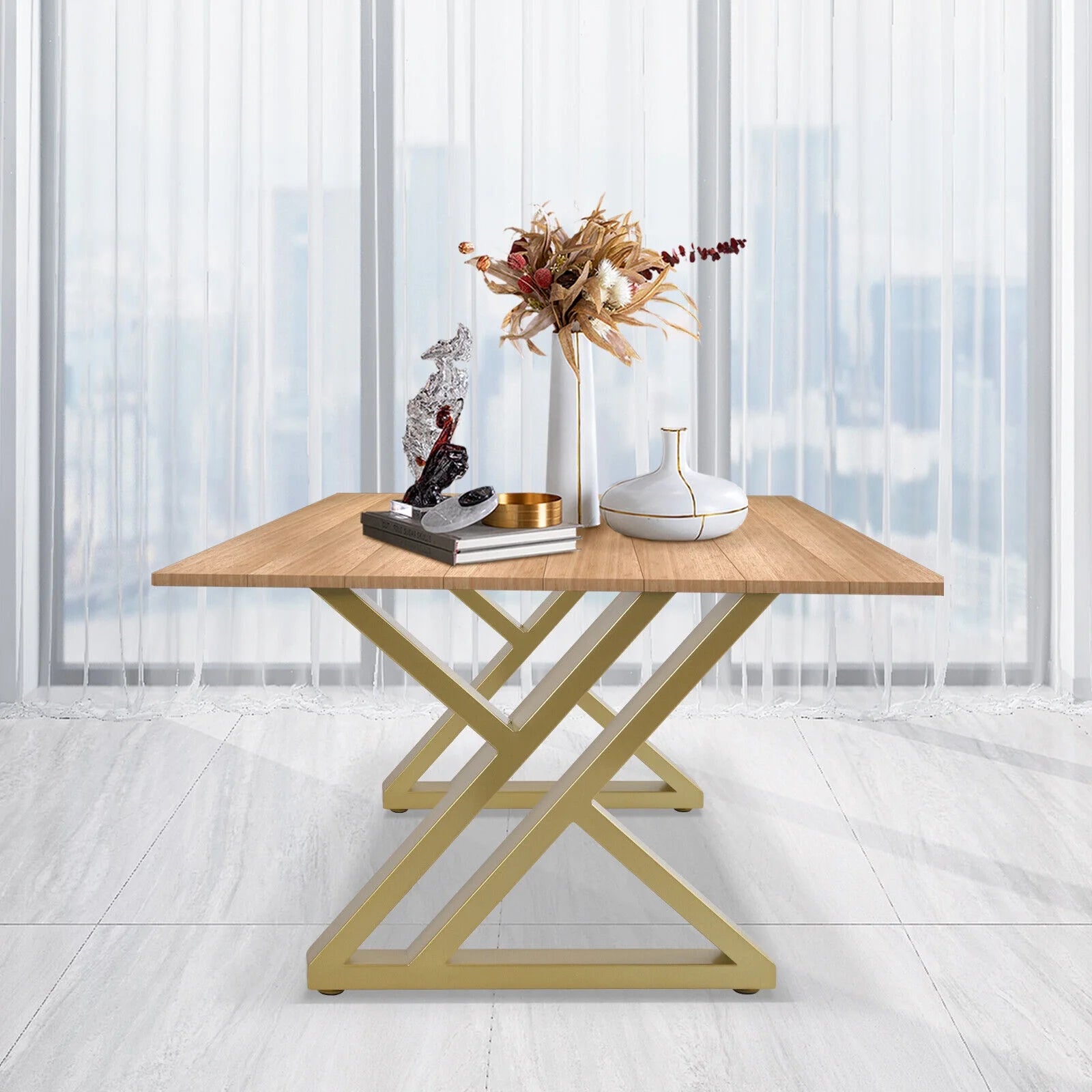 16" Metal Table Legs Gold Steel J456392