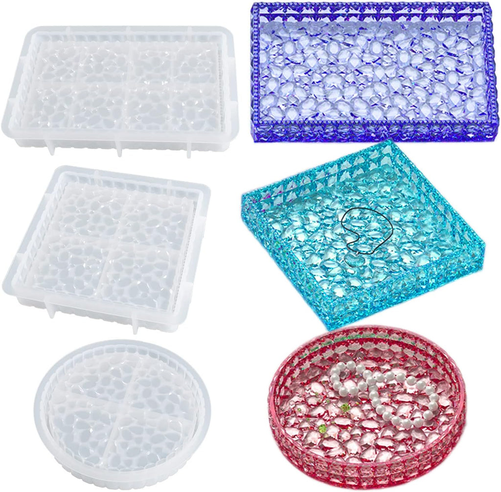 3PCS Silicone Tray Mold with Edges W319689
