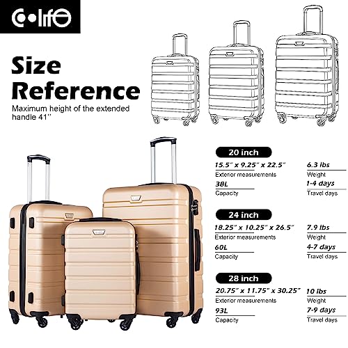 4 Piece Hardshell Spinner Suitcase Set with TSA Lock Z939967