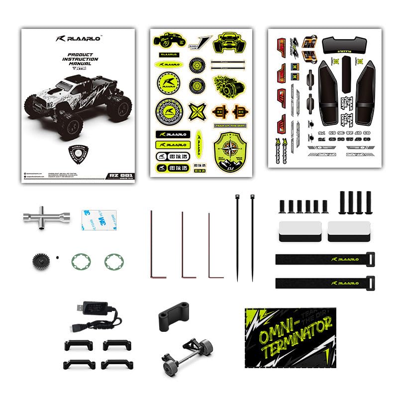 Black 1/10 Brushless RC Monster Truck, 50+ MPH, 4WD, Waterproof, Carbon Fiber P5189