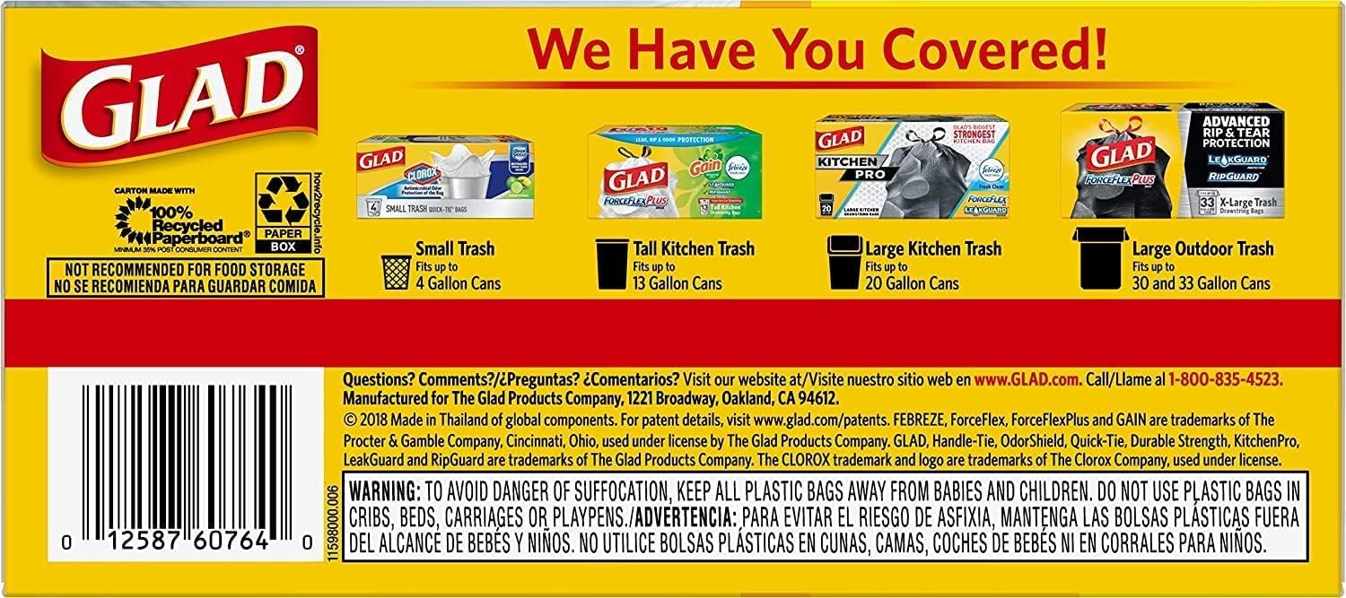 Tall Kitchen Trash Bags 13 Gallon White 50 Count Pack of 2 J53666
