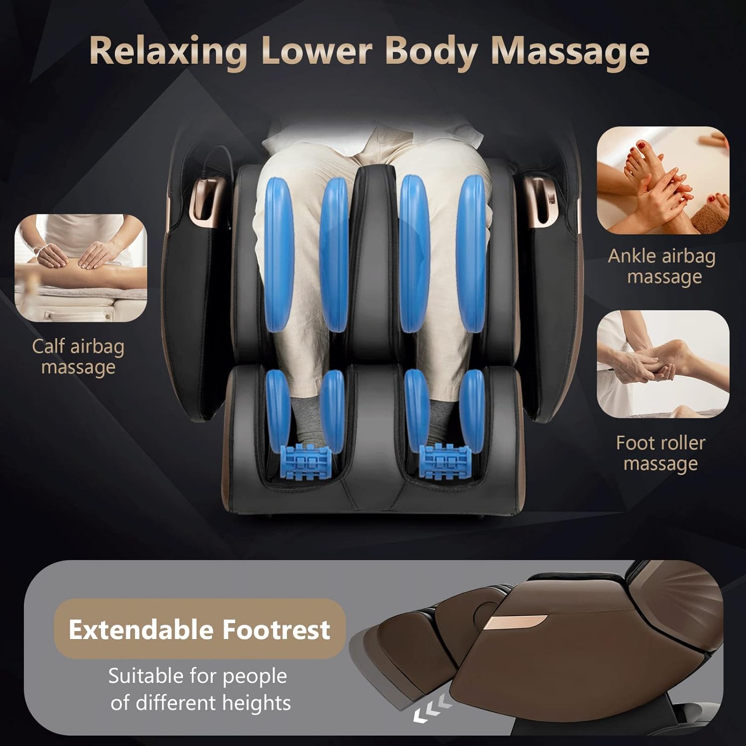 3D Electric Zero Gravity Shiatsu Massage Recliner Chair with SL Track X6535