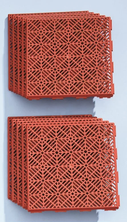 10 Pc Interlocking Patio Tiles - Terra Cotta P6346