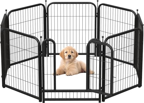 40 Inch 16 Panel Metal Dog Playpen Black-Silver E190