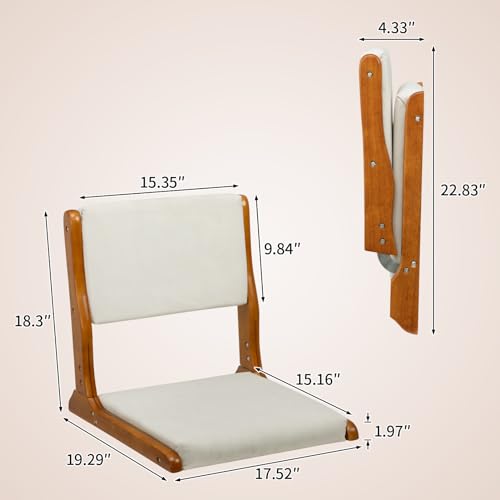 Beige Foldable Floor Chair with Cushion U1120