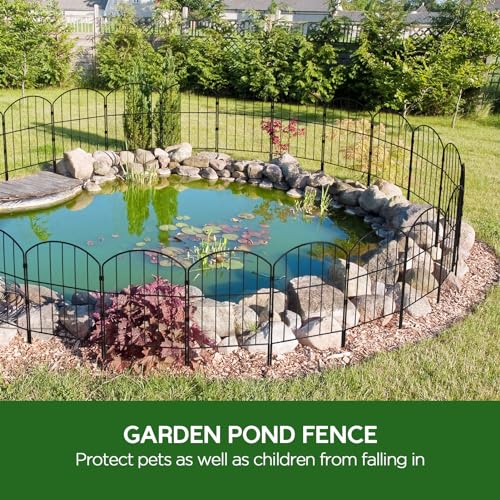 Black 10ft x 24in Rustproof Metal Garden Fence, 10 Pcs B4331
