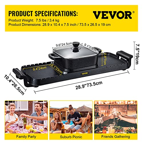 Electric Grill Hot Pot 2 in 1, Non-Stick Pan G543