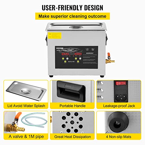 6L Ultrasonic Cleaner with Heater Timer P920906