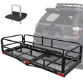 60 x 24 x 14 Inch Black Folding Hitch Mount Cargo Carrier with 500 lbs. Capacity J8559