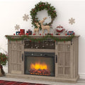 White 43 Inch Electric Fireplace with Mantel F430