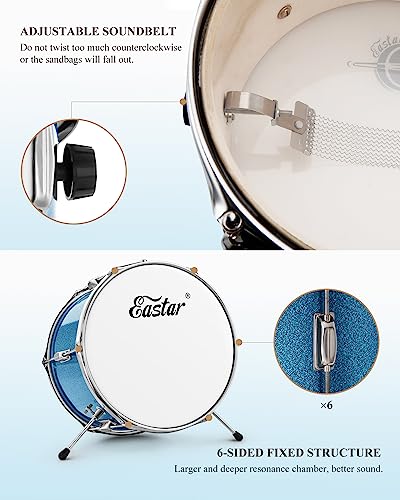 3-Piece 14 inch Junior Drum Set with Bass Tom Snare Drum M73938