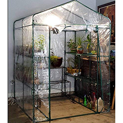 4 Tier Mini Greenhouse with Locking Wheels and PVC Cover O9443