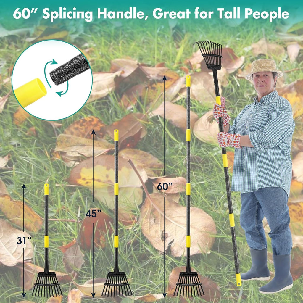 60 Inch Long Handle Metal Garden Leaf Rake T27824
