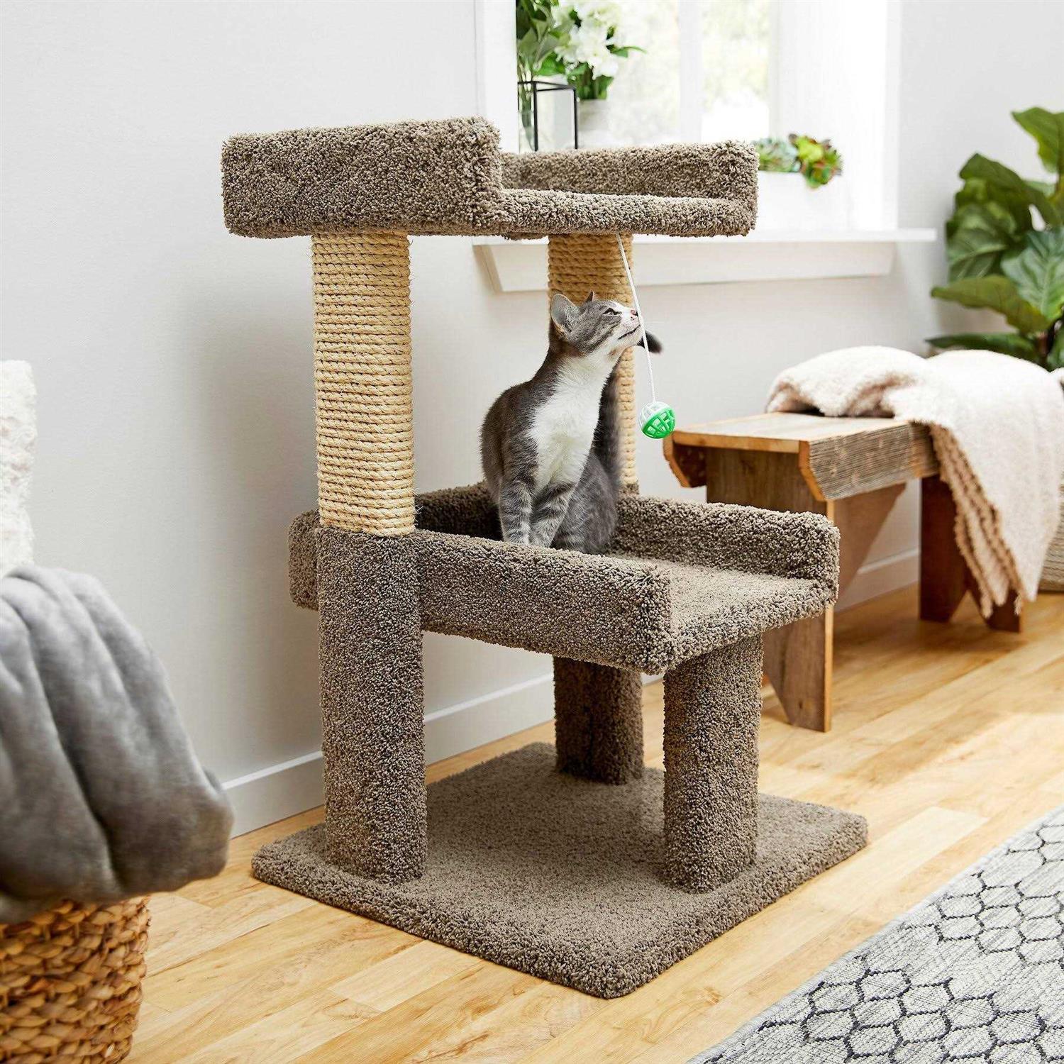 32-in Real Carpet Wooden Cat Tree T889767