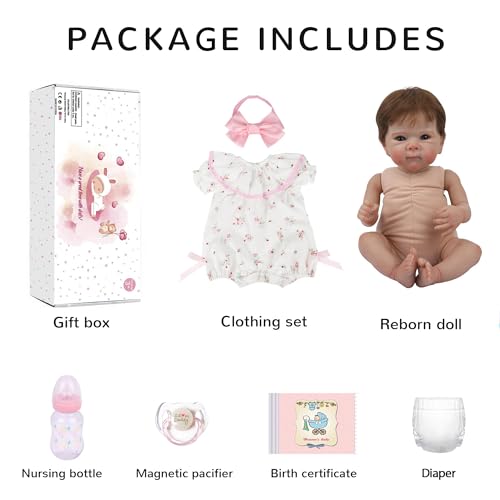 20 inch Lifelike Realistic Baby Doll with Hand-Painted Veins N63391