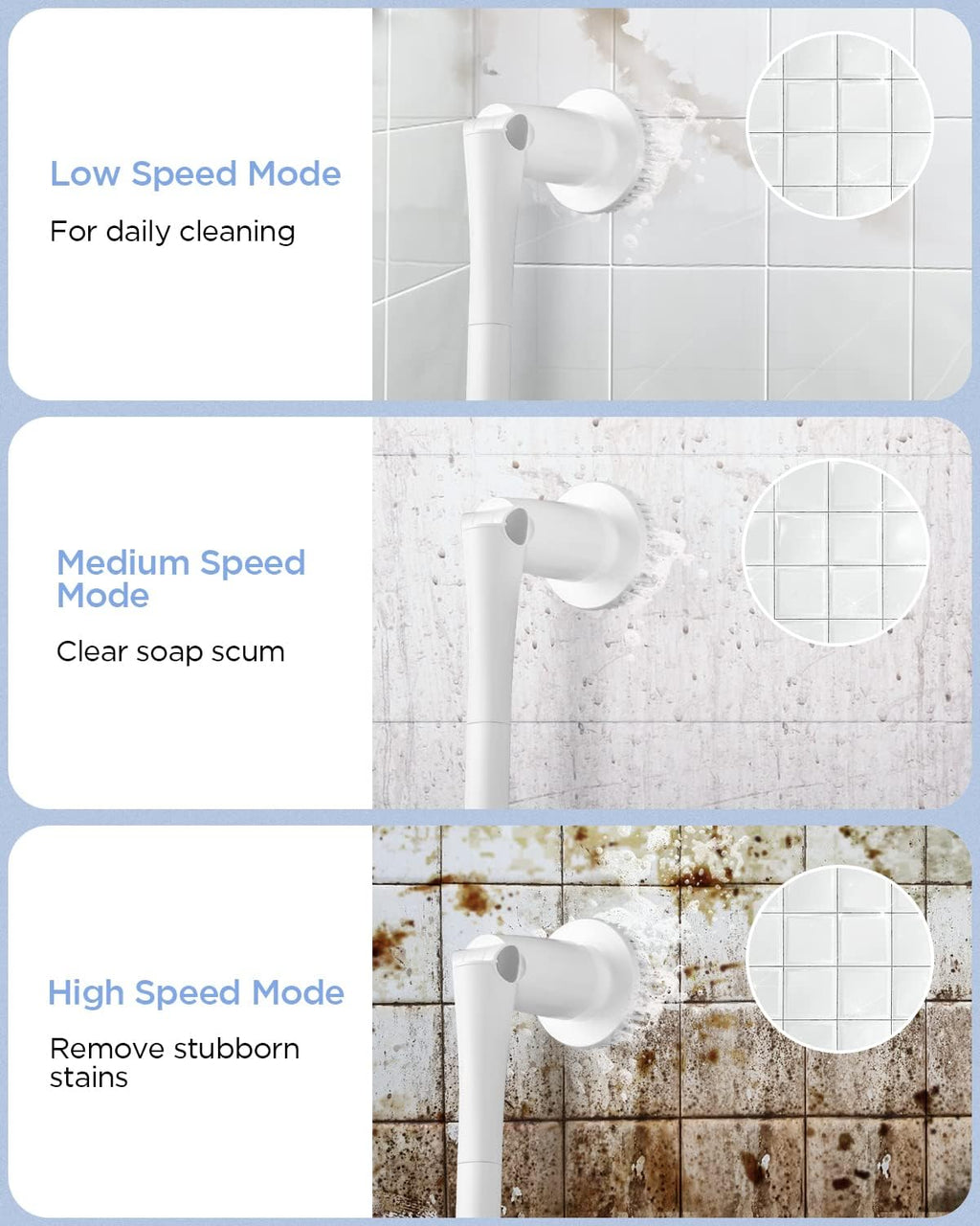 Electric Spin Scrubber with 4 Replaceable Brush Heads and 1 Extension Arm Pack of 2 J145