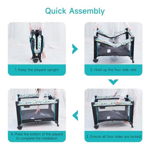 Portable Baby Playpen with Detachable Bassinet and Changing Table D115831