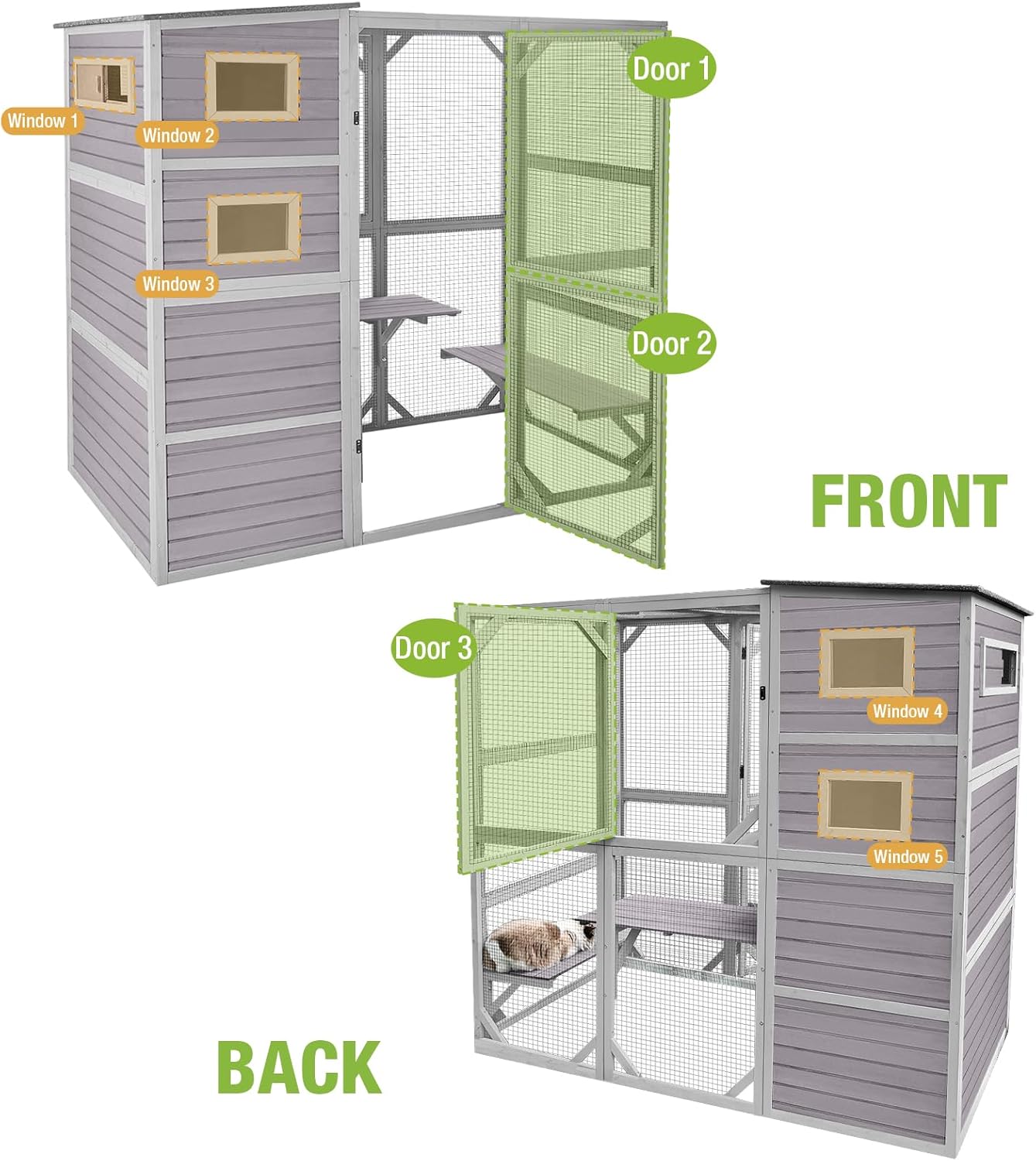 77 Inch 4 Tier Cat Enclosure U155