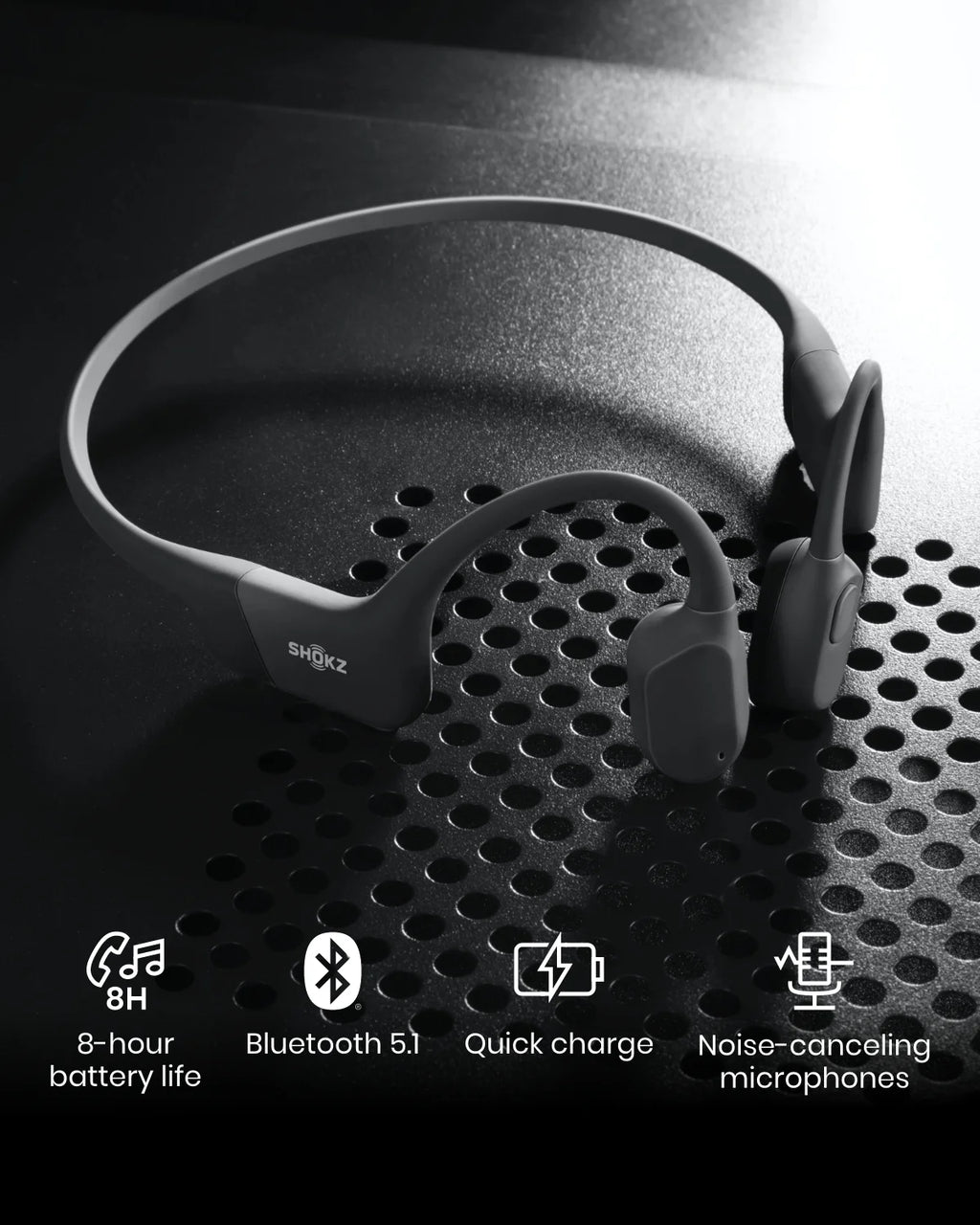 Black Bone Conduction Waterproof Bluetooth Headphones I15618