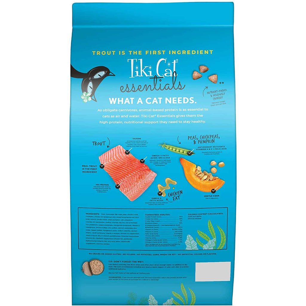 Tiki Cat Essentials Trout and Menhaden Fish Meal Recipe Dry Cat Food M239688