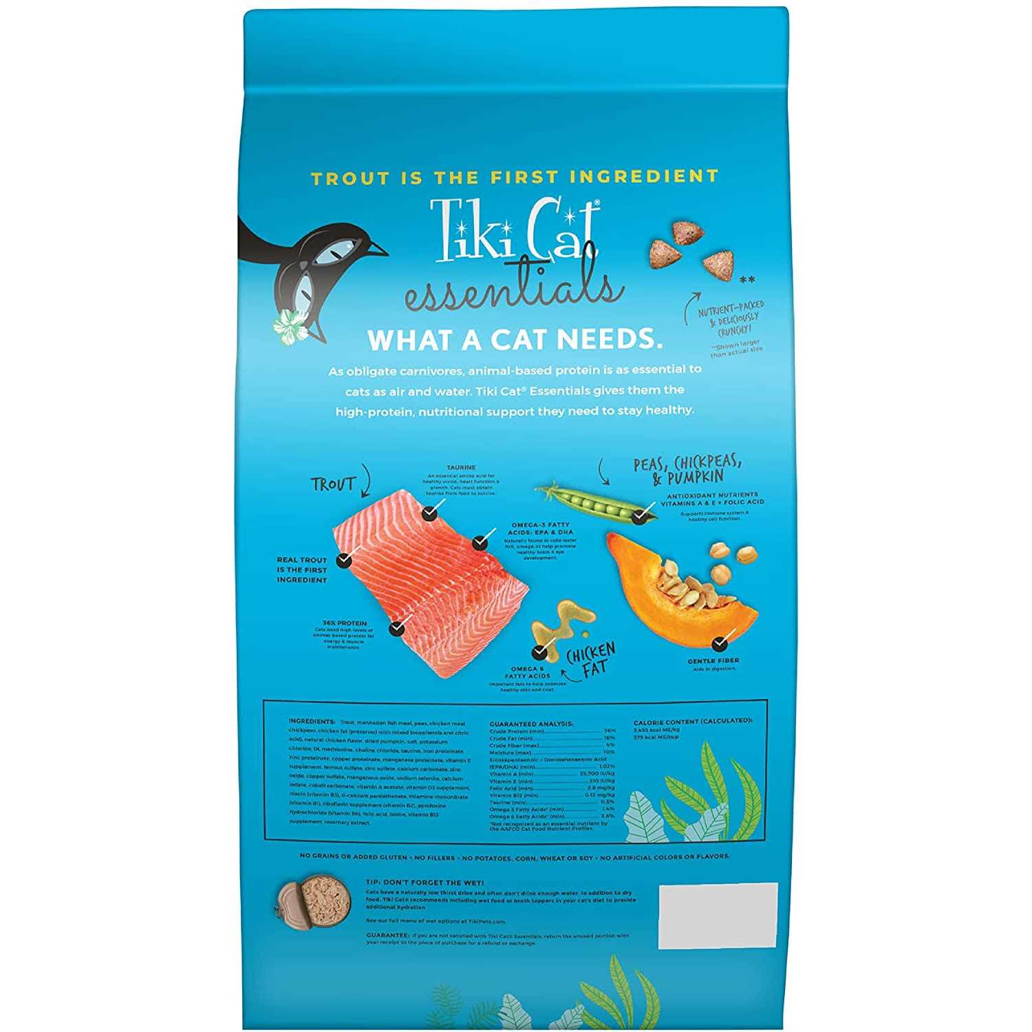 Tiki Cat Essentials Trout and Menhaden Fish Meal Recipe Dry Cat Food M239688