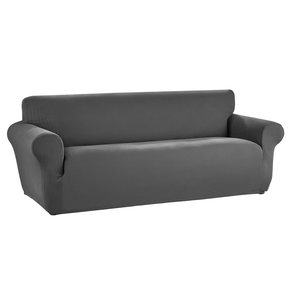Charcoal Gray 1-Piece Sofa Slipcover W289