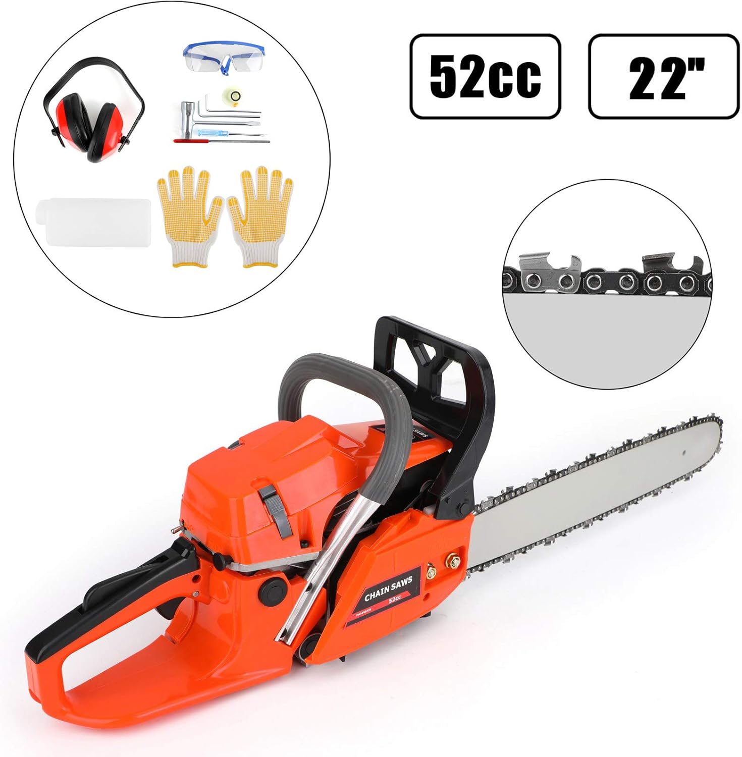 22 Inch 52cc Gas Chainsaw K38553