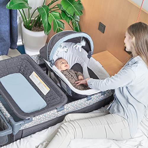 5 in 1 Foldable Baby Crib with Bassinets, Changing Table, Newborn Napper, Diaper Stacker, Playpen Q298
