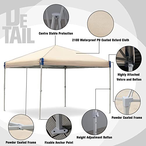 12x12 FT Pop-Up Canopy Tent with Roller Bag and Curtain, Iron Frame, 210D Oxford Fabric K5130