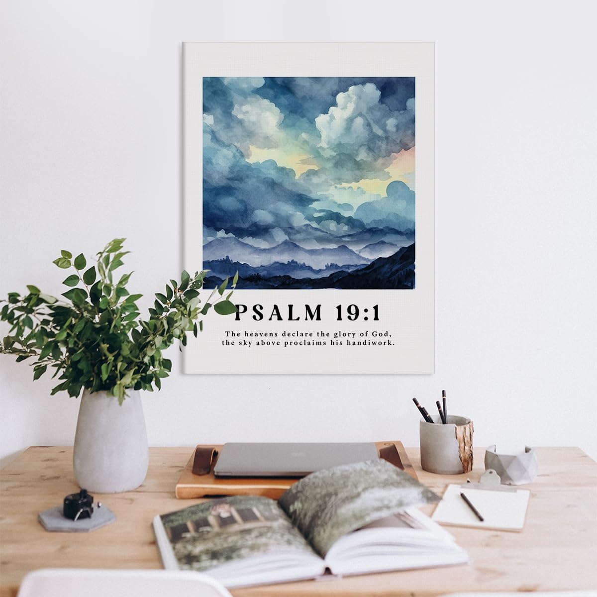 Bible Verse Wall Art Decor Framed Canvas Poster Print 12 x 15 inch Q533336