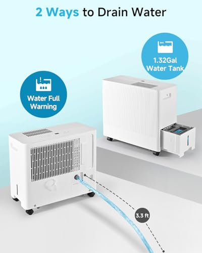 52 Pints Energy Star Dehumidifier with Drain Hose, 0.85 Gal Water Tank F34435