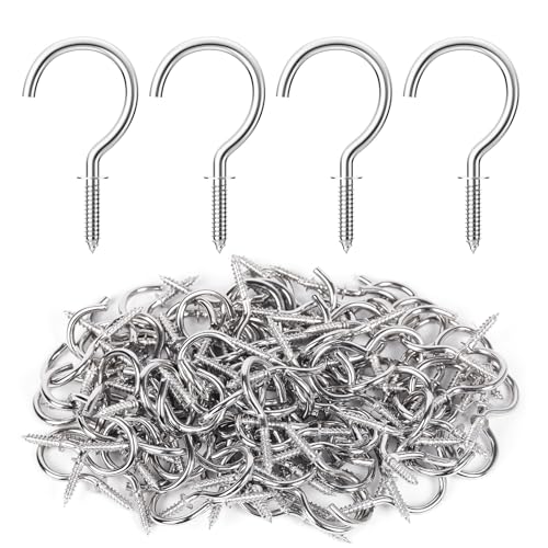 100 Pcs 1 Inch Metal Cup Hooks Screw Hooks - Bronze R7855