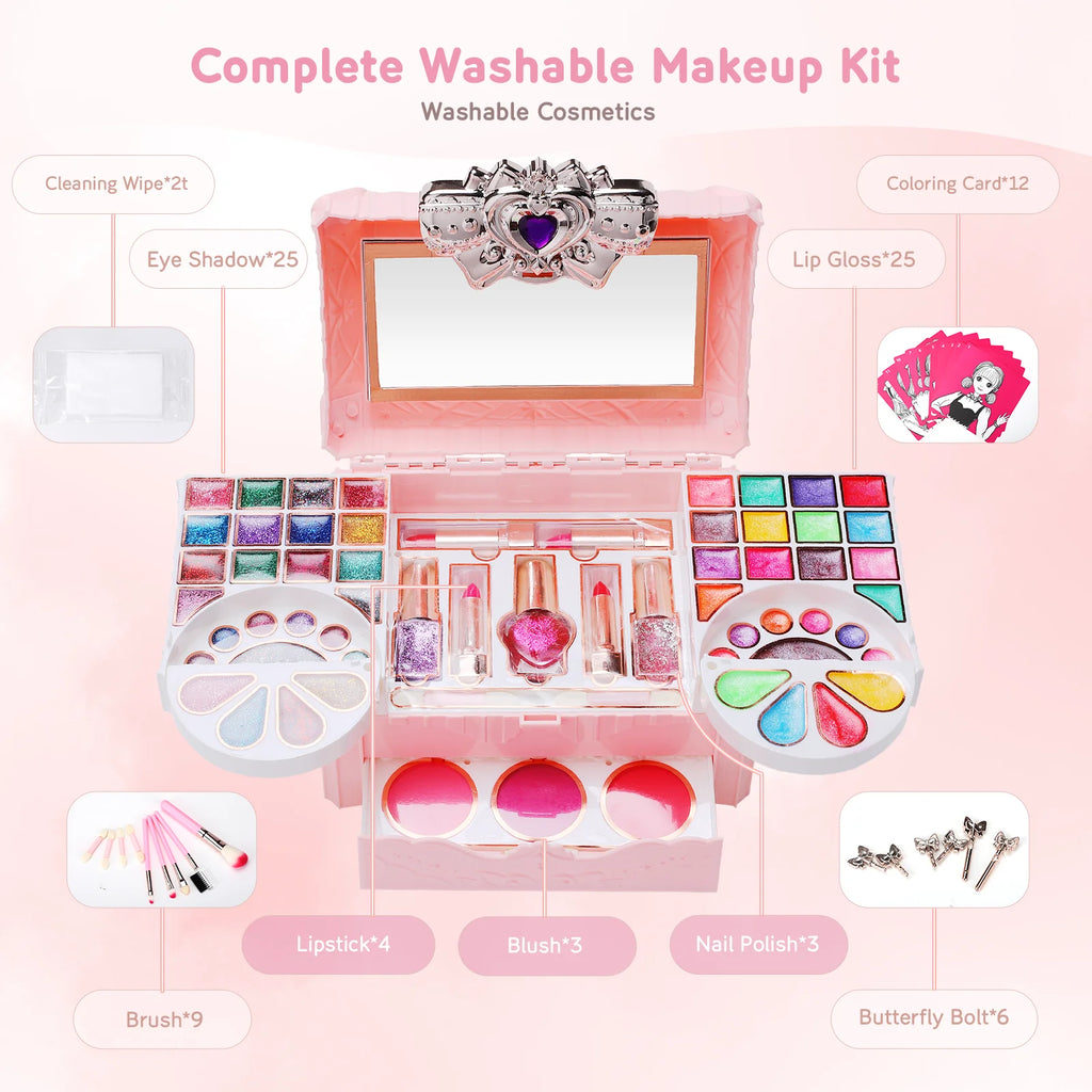 90 Pcs Washable Kids Makeup Kit X427