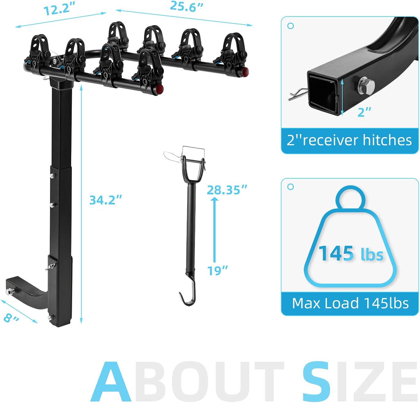 4-Bike Hitch Rack Double Foldable Rack Z2820