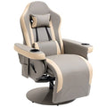 Manual Recliner Armchair PU Leather with Adjustable Leg Rest K543